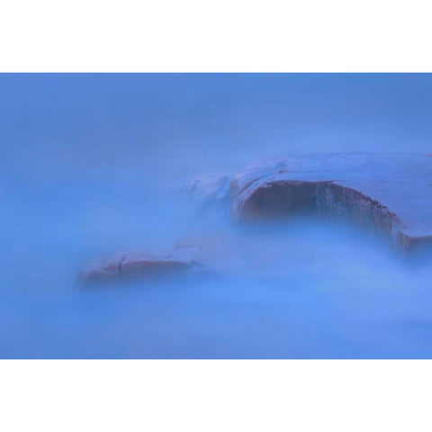 Canada, Killarney PP Waves and shoreline rocks Black Modern Wood Framed Art Print by Grandmaison, Mike