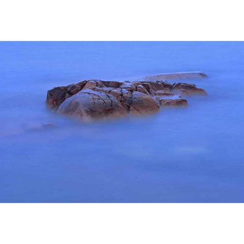 Canada, Killarney PP Waves and shoreline rocks Black Modern Wood Framed Art Print by Grandmaison, Mike