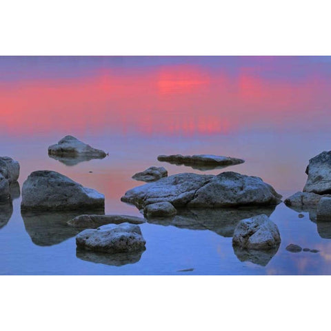 Canada, Bruce Peninsula Sunset on Berford Lake Black Modern Wood Framed Art Print with Double Matting by Grandmaison, Mike