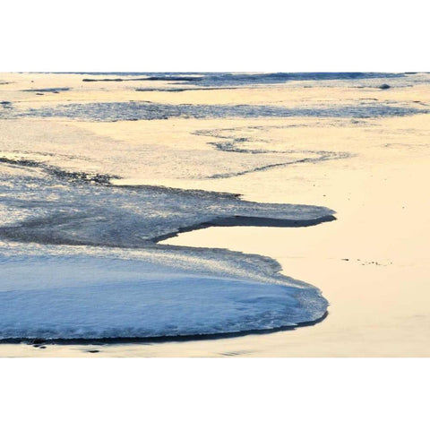 Canada, Ontario Ice patterns on Hope Bay White Modern Wood Framed Art Print by Grandmaison, Mike