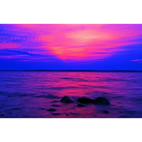Canada, Ontario, Sunrise on Parry Sound Gold Ornate Wood Framed Art Print with Double Matting by Grandmaison, Mike