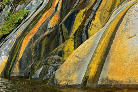 Canada, Ontario Rock face stained with runoff Black Ornate Wood Framed Art Print with Double Matting by Grandmaison, Mike