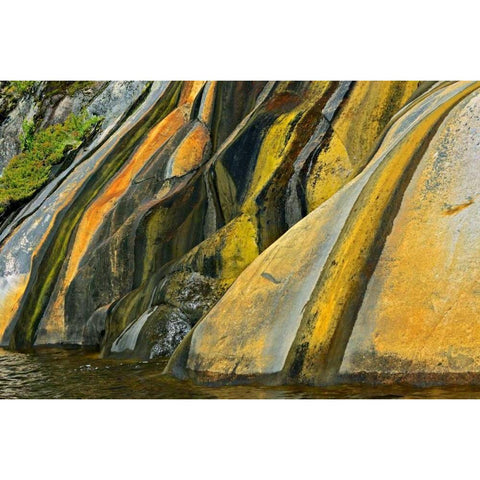 Canada, Ontario Rock face stained with runoff Black Modern Wood Framed Art Print with Double Matting by Grandmaison, Mike