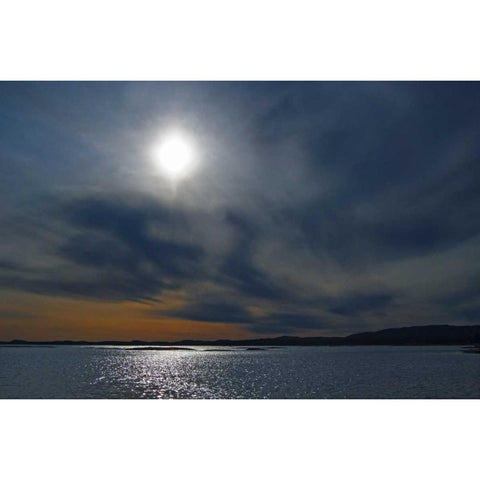 Canada, Ontario Storm front on Georgian Bay Gold Ornate Wood Framed Art Print with Double Matting by Grandmaison, Mike
