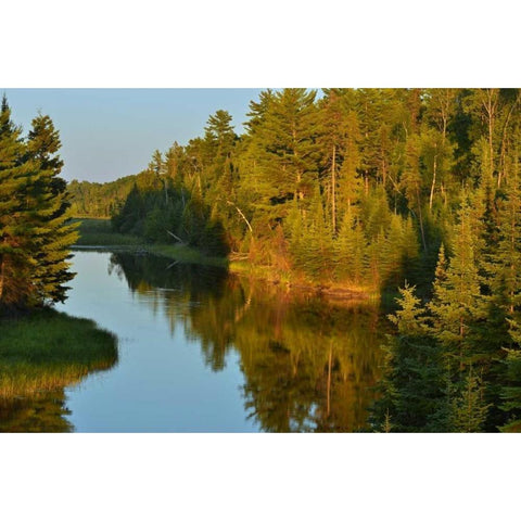 Canada, Ontario, Sunsett on water at Reed Narrows Gold Ornate Wood Framed Art Print with Double Matting by Grandmaison, Mike