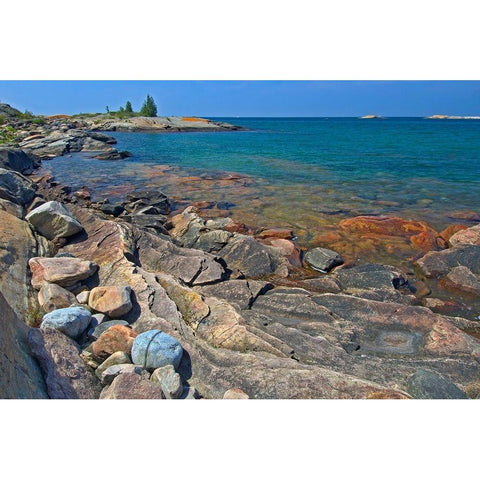 Canada-Ontario-Killarney Provincial Park-Precambrian Shield rock Gold Ornate Wood Framed Art Print with Double Matting by Jaynes Gallery