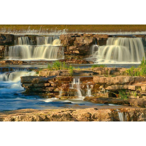 Canada-Ontario-Carleton Place Mississippi River waterfalls Black Modern Wood Framed Art Print by Jaynes Gallery