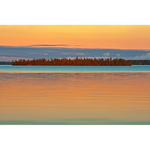 Canada-Ontario Perrault Lake at sunset Black Modern Wood Framed Art Print by Jaynes Gallery