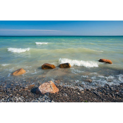 Canada-Ontario-Presquile Provincial Park-Shore of Lake Ontario White Modern Wood Framed Art Print by Jaynes Gallery