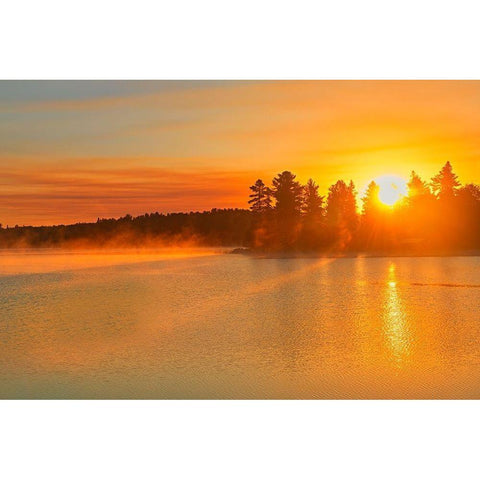 Canada-Ontario-Sunrise on Kakabikitchewan Lake Gold Ornate Wood Framed Art Print with Double Matting by Jaynes Gallery