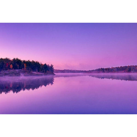 Canada-Ontario-Sudbury Dawn light on Lake Laurentian Gold Ornate Wood Framed Art Print with Double Matting by Jaynes Gallery