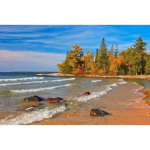 Canada-Ontario-Lake Superior Provincial Park Lake Superior at Katherine Cove Black Modern Wood Framed Art Print by Jaynes Gallery