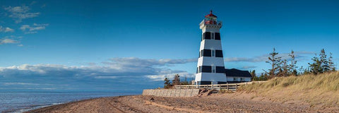 Canada-Prince Edward Island-West Point-West Point Lighthouse Black Ornate Wood Framed Art Print with Double Matting by Bibikow, Walter