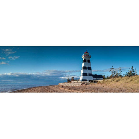 Canada-Prince Edward Island-West Point-West Point Lighthouse Black Modern Wood Framed Art Print by Bibikow, Walter