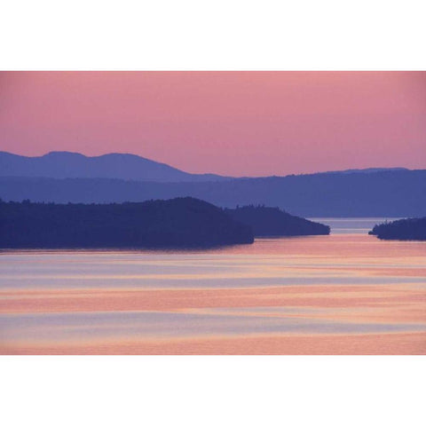 Canada, Ontario, Nipigon Bay in summer twilight Black Modern Wood Framed Art Print with Double Matting by Carlson, Mark