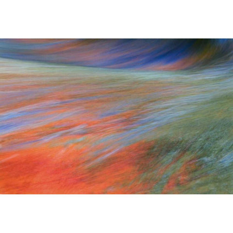 Canada, Quebec Autumn on the Riviere du Nord White Modern Wood Framed Art Print by Delisle, Gilles