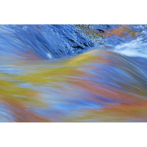 Canada, Quebec Autumn along Riviere du Nord Gold Ornate Wood Framed Art Print with Double Matting by Delisle, Gilles