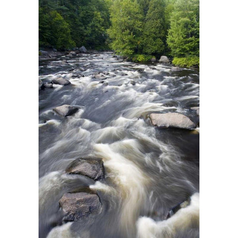 Canada, Mont-Rolland Riviere du Nord rapids Black Modern Wood Framed Art Print by Delisle, Gilles
