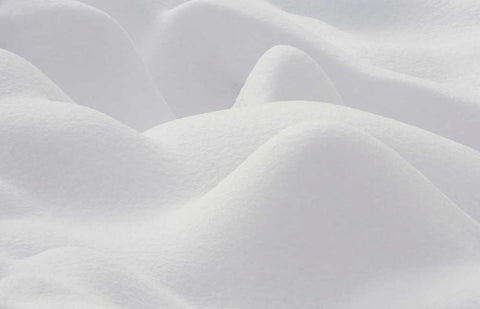 Canada, Quebec, Snow patterns over rocks White Modern Wood Framed Art Print with Double Matting by Delisle, Gilles