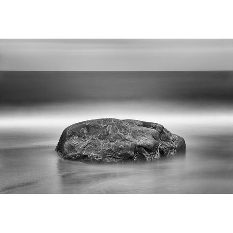 Canada-Quebec-Pointe-aux-Anglais Rock on shore of Gulf of St Lawrence Gold Ornate Wood Framed Art Print with Double Matting by Jaynes Gallery