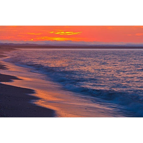 Canada-Quebec-Longue-Pointe-de-Mingan Sunrise along shoreline of Gulf of St Lawrence Black Modern Wood Framed Art Print with Double Matting by Jaynes Gallery