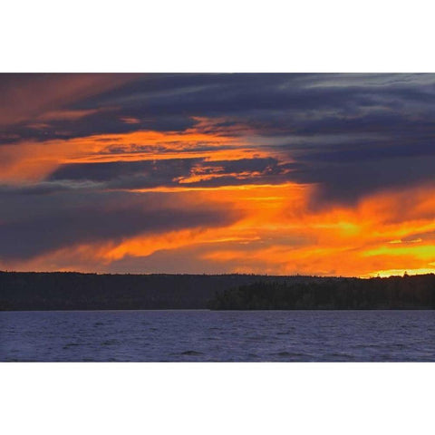 Canada, Prince Albert NP Storm on Waskesiu Lake Gold Ornate Wood Framed Art Print with Double Matting by Grandmaison, Mike