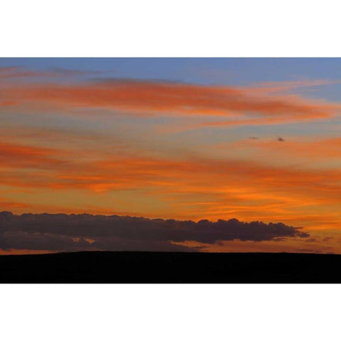 Canada, Saskatchewan, Sunset over grasslands Gold Ornate Wood Framed Art Print with Double Matting by Grandmaison, Mike