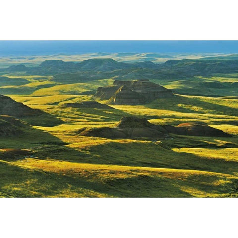 Canada, Grasslands NP Killdeer Badlands, sunset Black Modern Wood Framed Art Print by Grandmaison, Mike