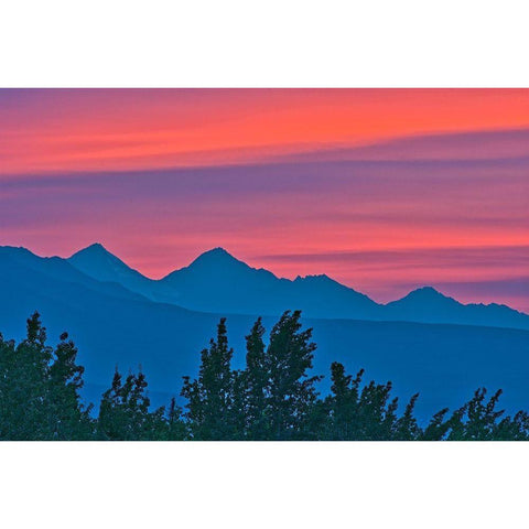 Canada-Yukon-Kluane National Park Sunset on the St Elias Mountains Black Modern Wood Framed Art Print by Jaynes Gallery