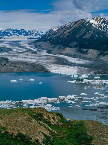 Camping near Lowell Lake-Alsek River-Kluane National Park-Yukon-Canada Black Ornate Wood Framed Art Print with Double Matting by Garber, Howie