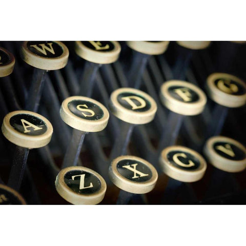 WA, Seabeck Remington Standard typewriter keys Black Modern Wood Framed Art Print by Paulson, Don
