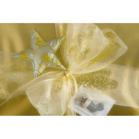 Detail of decorations on a Christmas gift Gold Ornate Wood Framed Art Print with Double Matting by Paulson, Don