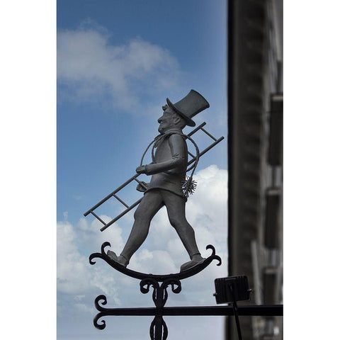 Austria-Vienna-Store Sign for a Chimney Sweep Black Modern Wood Framed Art Print by Looney, Hollice