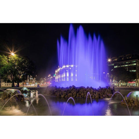 Austria-Vienna-Hochstrahlbrunnen-Fountain commemorating the Water Supply of Vienna Black Modern Wood Framed Art Print by Looney, Hollice