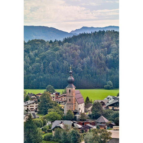 Austria-Salzburg-Grodig-Mountains and View Around Salzburg Black Modern Wood Framed Art Print by Looney, Hollice