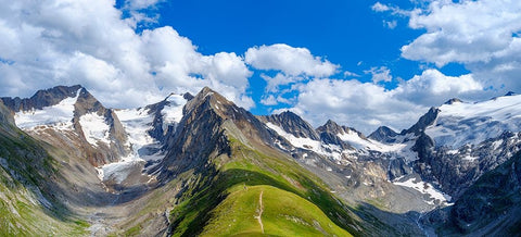 Valley Rotmoostal and valley Gaisbergtal-Mt. Hohe Mut- Otztal Alps-Europe- Austria- Tyrol Black Ornate Wood Framed Art Print with Double Matting by Zwick, Martin