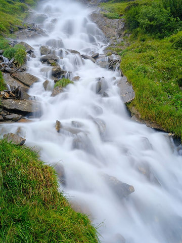 Beilstein waterfall. Otztal Alps in the Naturepark Otztal. Europe- Austria- Tyrol Black Ornate Wood Framed Art Print with Double Matting by Zwick, Martin