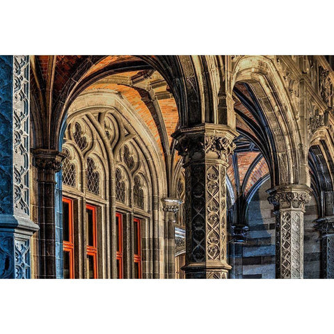 A cathedral in Bruges-Belgium Black Modern Wood Framed Art Print by Steve Mohlenkamp