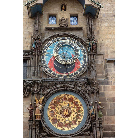 Astronomical Clock Tower in Prague-Czech Republic Gold Ornate Wood Framed Art Print with Double Matting by Haney, Chuck