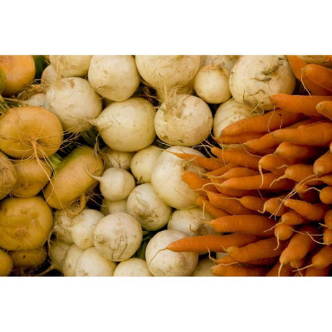 Finland, Helsinki Produce at an outdoor market Black Modern Wood Framed Art Print by Ross, Nancy ,  Steve