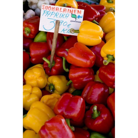 Finland, Helsinki Produce at an outdoor market Black Modern Wood Framed Art Print with Double Matting by Ross, Nancy ,  Steve
