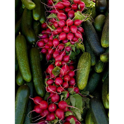 Finland, Helsinki Produce at an outdoor market Gold Ornate Wood Framed Art Print with Double Matting by Ross, Nancy ,  Steve