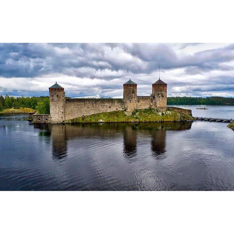 Finlandia-Savonlinna-Savonlinna castle White Modern Wood Framed Art Print by Molinari, Michele