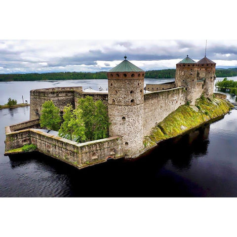 Finlandia-Savonlinna-Savonlinna castle White Modern Wood Framed Art Print by Molinari, Michele