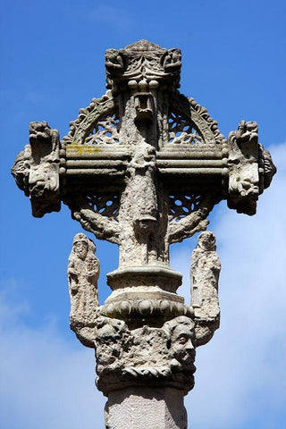Stone cross-Le Treport-Normandy-France Black Ornate Wood Framed Art Print with Double Matting by Bartel, Alex