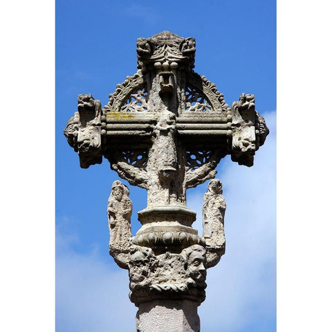 Stone cross-Le Treport-Normandy-France Black Modern Wood Framed Art Print by Bartel, Alex