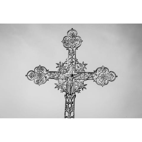 France-Giverny Iron cross  White Modern Wood Framed Art Print by Jaynes Gallery