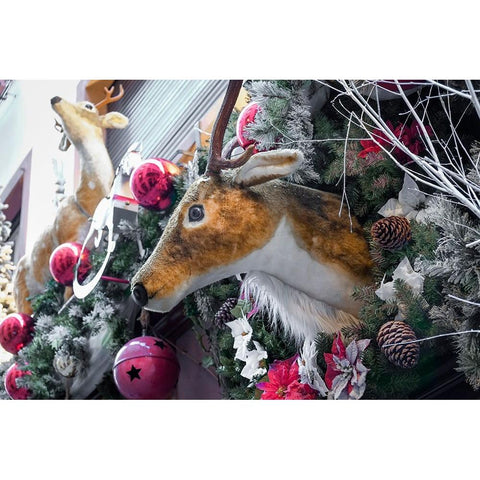 Strasbourg-France Christmas decoration White Modern Wood Framed Art Print by McRoberts, Julien