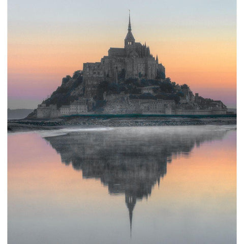 Mont Saint-Michel on the Normandy coast of France Black Modern Wood Framed Art Print by Steve Mohlenkamp