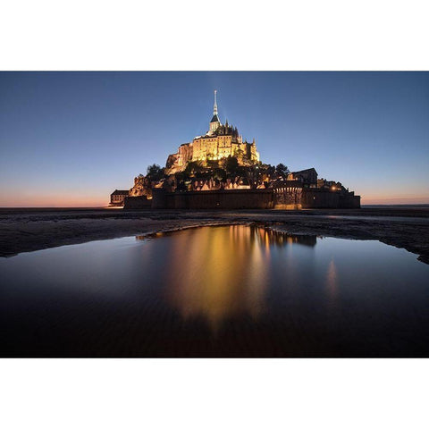 Mont Saint-Michel on the Normandy coast of France Black Modern Wood Framed Art Print by Steve Mohlenkamp